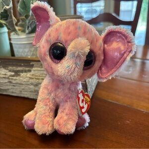 TY Beanie Boo Ellie Elephant plush pink sparkle eyes
6 inch